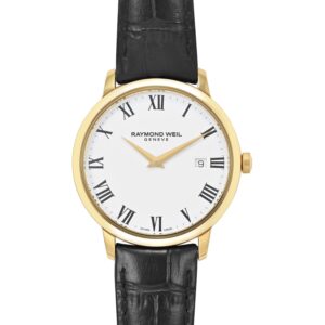 שעון יד יוקרתי לגבר ריימונד וויל - RAYMOND WEIL GENEVE דגם שעון Raymond Weil Toccata Classic PVD Gold White Dial Quartz