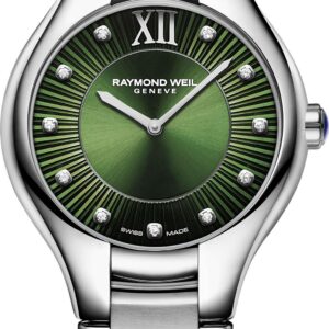 שעון יד יוקרתי לאישה ריימונד וויל - Noemia Ladies Quartz Green Dial Diamonds Watch 5132-ST-52181