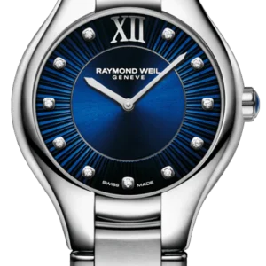 שעון יד יוקרתי לאישה ריימונד וויל - Noemia Ladies Quartz Blue Dial Diamonds Watch, 32mm 5132-ST-50181